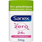 SANEX - Desodorante sólido en barra Zero% Perfume - Desodorante para mujeres y hombres - Efectividad 24 horas - Deo Stick 56 g