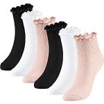Calcetines tobilleros blancos de encaje de encaje con volantes talla XS para mujer 