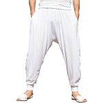 Pantalones blancos de poliester de tiro bajo de verano tallas grandes étnicos talla XXL para mujer 