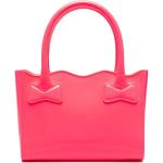Bolsos rosa neón de charol de moda rebajados para mujer 
