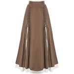 Faldas marrones de encaje de tablas  para fiesta vintage de encaje con volantes talla XL para mujer 