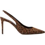 Zapatos destalonados marrones de ante rebajados con tacón de 7 a 9cm leopardo talla 40 para mujer 