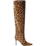Botas altas marrones de cuero rebajadas leopardo talla 38,5 para mujer 