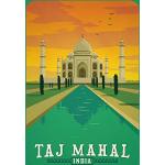 Accesorios decorativos multicolor de metal lacado con motivo de Taj Mahal 