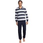 Pijamas largos azul marino de jersey rebajados tallas grandes con rayas Schiesser talla 4XL para hombre 