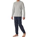 Pijamas largos grises de algodón Schiesser talla 7XL para hombre 