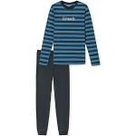 Pijamas largos infantiles azules de algodón rebajados Schiesser 13/14 años de materiales sostenibles 