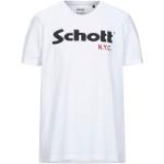 Camisetas blancas de algodón de manga corta tallas grandes manga corta con cuello redondo con logo Schott NYC talla XXL para hombre 
