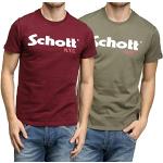 Camisetas burdeos Schott NYC talla L para hombre 