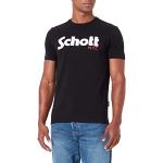 Camisetas negras rebajadas informales con logo Schott NYC talla L para hombre 