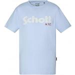 Camisetas azules celeste de manga corta manga corta con logo Schott NYC talla M para hombre 