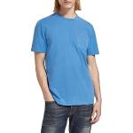 Camisetas orgánicas azules de algodón de manga corta manga corta con cuello redondo con logo Scotch & Soda talla L de materiales sostenibles para hombre 