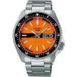 Relojes naranja de acero inoxidable de pulsera Manual edición limitada vintage Seiko 5 10 Bar para hombre 