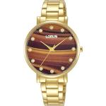 Relojes dorados de metal de pulsera impermeables Cuarzo analógicos con correa de metal Seiko 5 Bar para mujer 