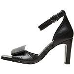Selected Femme Slfmint Croco High Heel Sandal B, Sandalia Mujer, Negro, 37 EU