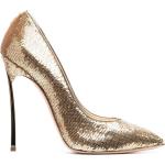 Zapatos dorados de cuero de tacón con tacón más de 9cm con logo Casadei con lentejuelas talla 39 para mujer 