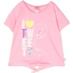 Camisetas rosas de poliester de manga corta infantiles rebajadas Billieblush con lentejuelas 24 meses 