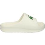 Sandalias planas blancas de goma con logo Lacoste para mujer 