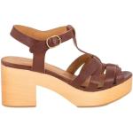 Sessun, Leather and wood sandals Stipa Brown, Mujer, Talla: 38 EU
