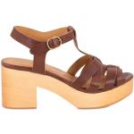 Sessun, Leather and wood sandals Stipa Brown, Mujer, Talla: 39 EU