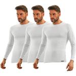 Camisetas térmicas blancas de algodón tallas grandes manga larga con cuello redondo transpirables Sesto senso talla 4XL para hombre 