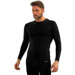 Camisetas térmicas negras de algodón tallas grandes manga larga con cuello redondo transpirables Sesto senso talla 4XL para hombre 