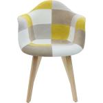 Set 2 sillas de comedor patchwork multicolor (tonos amarillo)