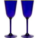 Copas azules neón de vidrio de vino La DoubleJ en pack de 2 piezas 