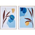 Cuadros abstractos azules de madera LOLAhome 