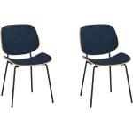 Conjuntos de 2 sillas azul marino de metal LOLAhome 