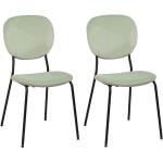 Conjunto de 2 sillas de comedor de terciopelo verde menta/negro JASMIN 