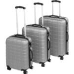 Set de maletas grises de goma de 62l con ruedas tectake 