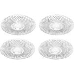 Sets de platos transparentes de vidrio LOLAhome 19 cm de diámetro en pack de 4 piezas para 4 personas 