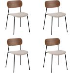 Conjuntos de 4 sillas beige de metal LOLAhome 