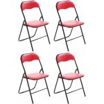 Conjuntos de 4 sillas rojas de plástico rebajadas plegables acolchadas CLP Felix 