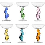 Copas multicolor de vidrio de champagne en pack de 6 piezas 
