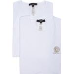 Camisetas blancas de algodón de cuello redondo manga corta con cuello redondo VERSACE para hombre 