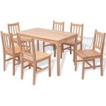 Conjunto de mesa y 6 sillas marrón Vida XL 242960
