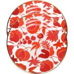Accesorios rojos de porcelana de cocina  floreados La DoubleJ con motivo de flores 