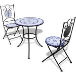 Set de mesa y sillas de jardín 3 pzas con mosaico azul y blanco Vida XL 271771