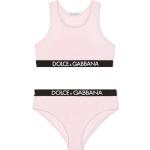 Ropa interior infantil rosa pastel de algodón con logo Dolce & Gabbana 