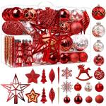 Bolas rojas de plástico de Navidad 