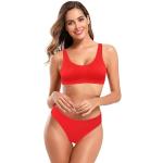 Bikinis completos rojos acolchados talla XL para mujer 