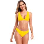 Bikinis completos amarillos de piel acolchados talla M para mujer 