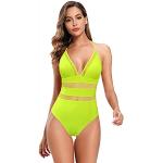 Bañadores amarillos fluorescentes de cuerpo entero vintage talla M para mujer 