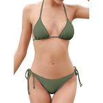Bikinis halter verde militar sexy acolchados talla S para mujer 