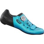 Zapatillas azules de sintético de ciclismo rebajadas Shimano talla 41 para mujer 
