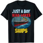 Ship Just A Boy Who Loves Ships Boat Titanic Boys Niño Camiseta