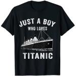 Ship Just A Boy Who Loves Titanic Boat Titanic Boys Camiseta