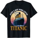 Ship Just A Boy Who Loves Titanic Boat Titanic para niños pequeños Camiseta